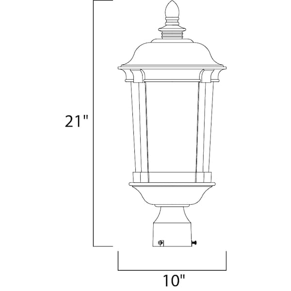 Dover DC 3-Light 10 Wide Bronze Outdoor Pole/Post Mount